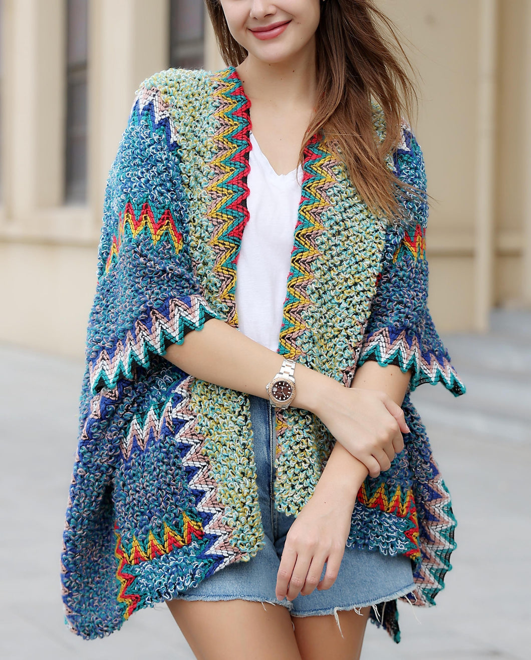 Colorful Crocheted Ruana
