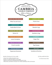 Load image into Gallery viewer, Cambria Candle Company Soy Wax Candles
